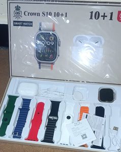 Crown S10 Smart Watch 10 in 1 With AirPods